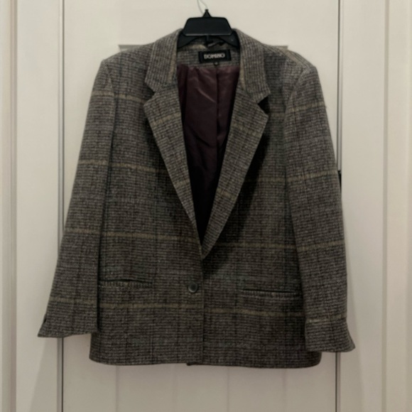Women’s Vintage Wool Blazer Size 12 One Button Long Sleeves - Picture 1 of 9